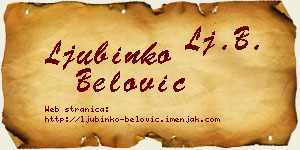 Ljubinko Belović vizit kartica